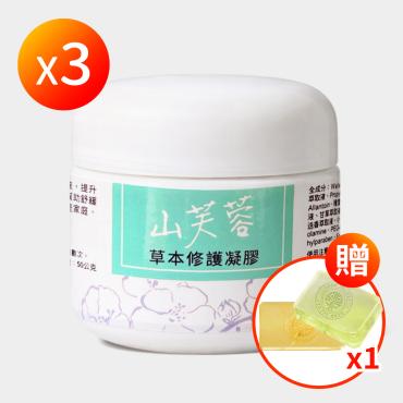 【ShinJi 信吉】山芙蓉草本修護凝膠 3瓶+健康皂2顆(桂花1+左手香1)