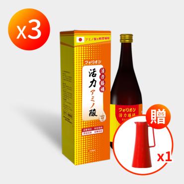 【信吉生醫】活力膳補胺基酸液 3罐 贈保溫杯1.1L 1入