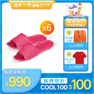 【SHINJI 信吉】3D輕量防滑居家拖 6雙