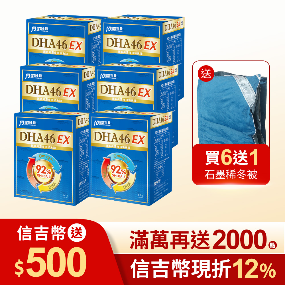 【信吉生醫】DHA46 EX 高濃度魚油 60粒