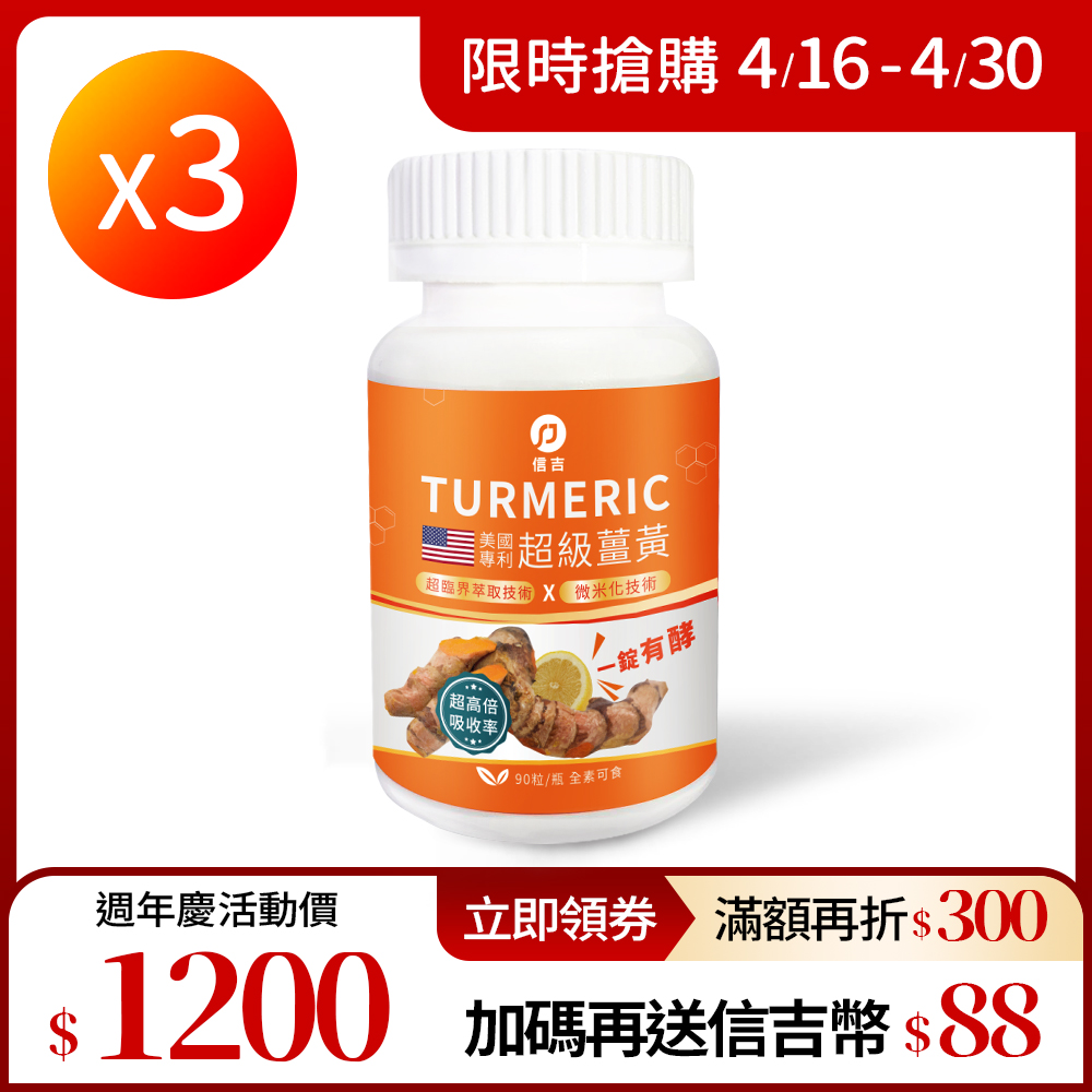 【信吉生醫】美國專利 超級薑黃口含錠