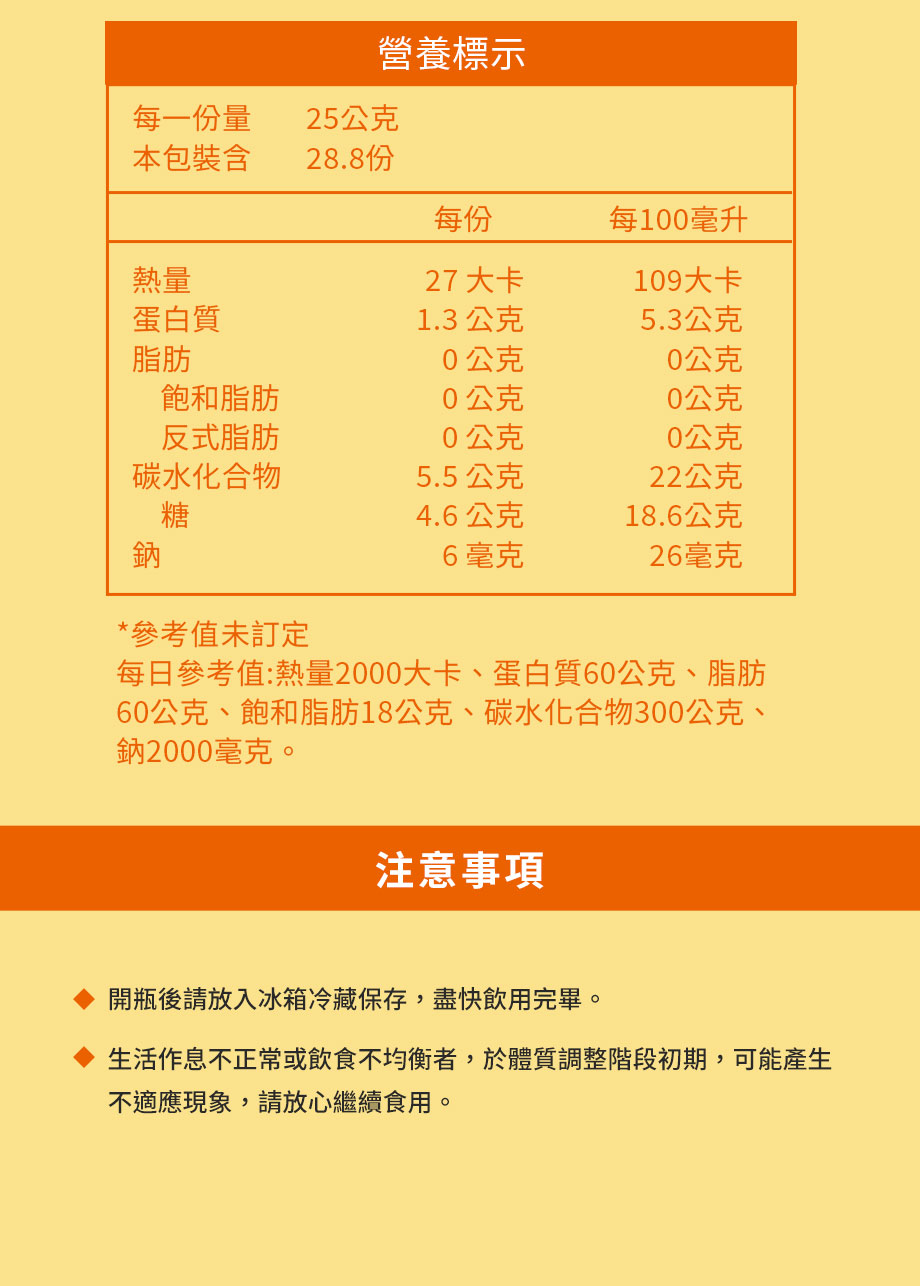 信吉生醫_活力膳補胺基酸液_營養補給_營養標示
