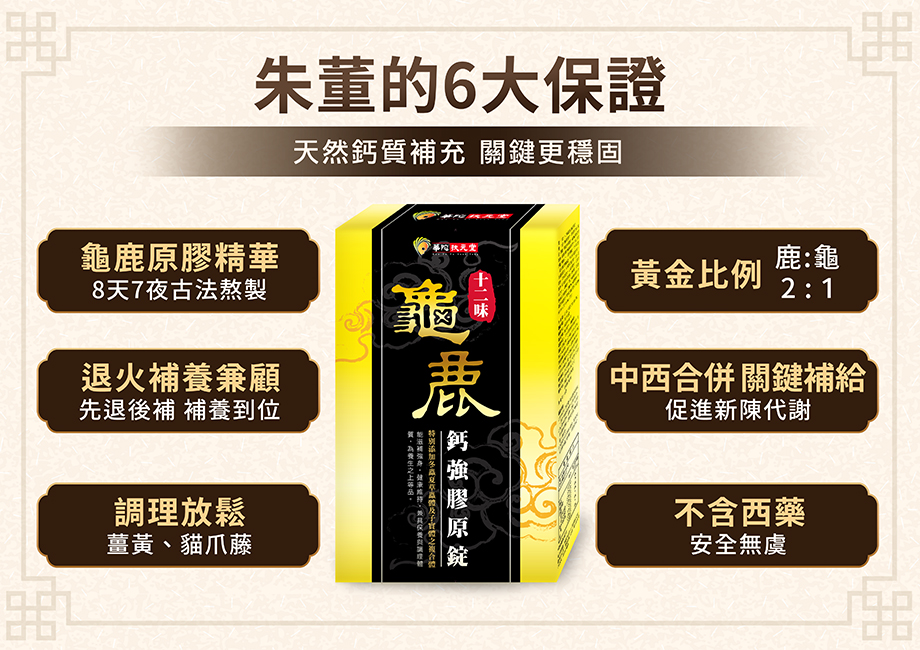 華陀扶元堂_十二味龜鹿鈣強膠原錠_天然鈣質補充_不含西藥