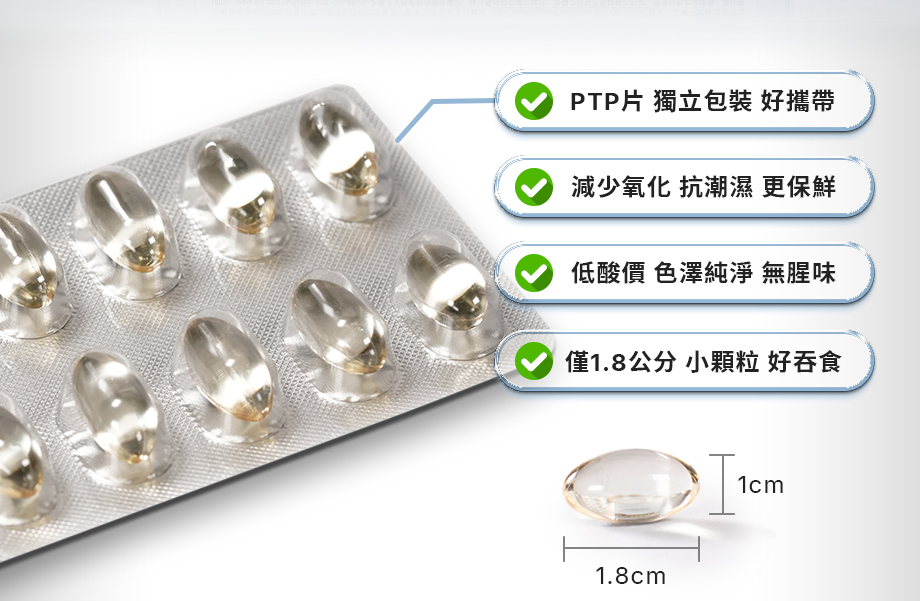 信吉生醫_DHA46 EX_高濃度魚油_PTP片_獨立包裝_純淨魚油_小顆粒