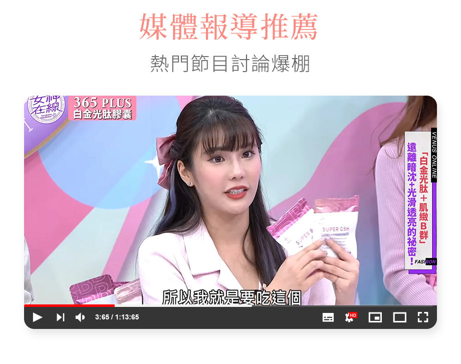 365 PLUS_SUPER GSH_超效白金光肽膠囊_媒體報導推薦