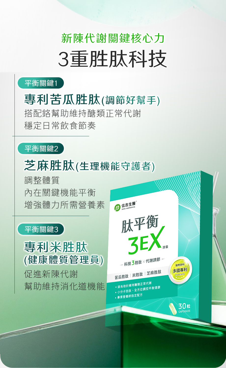 信吉生醫_肽平衡3EX_促進新陳代謝_健康管理