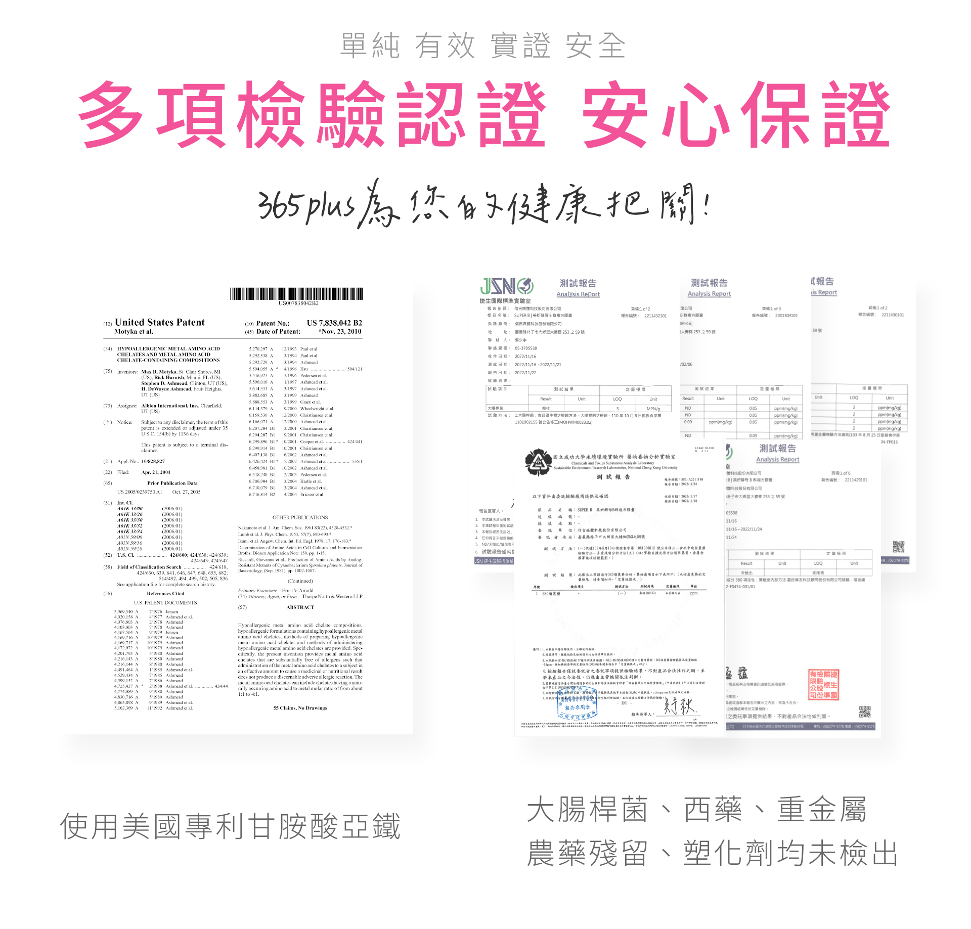 365 PLUS_SUPER B 超效 粉鑽肌緻B群膠囊_檢驗認證