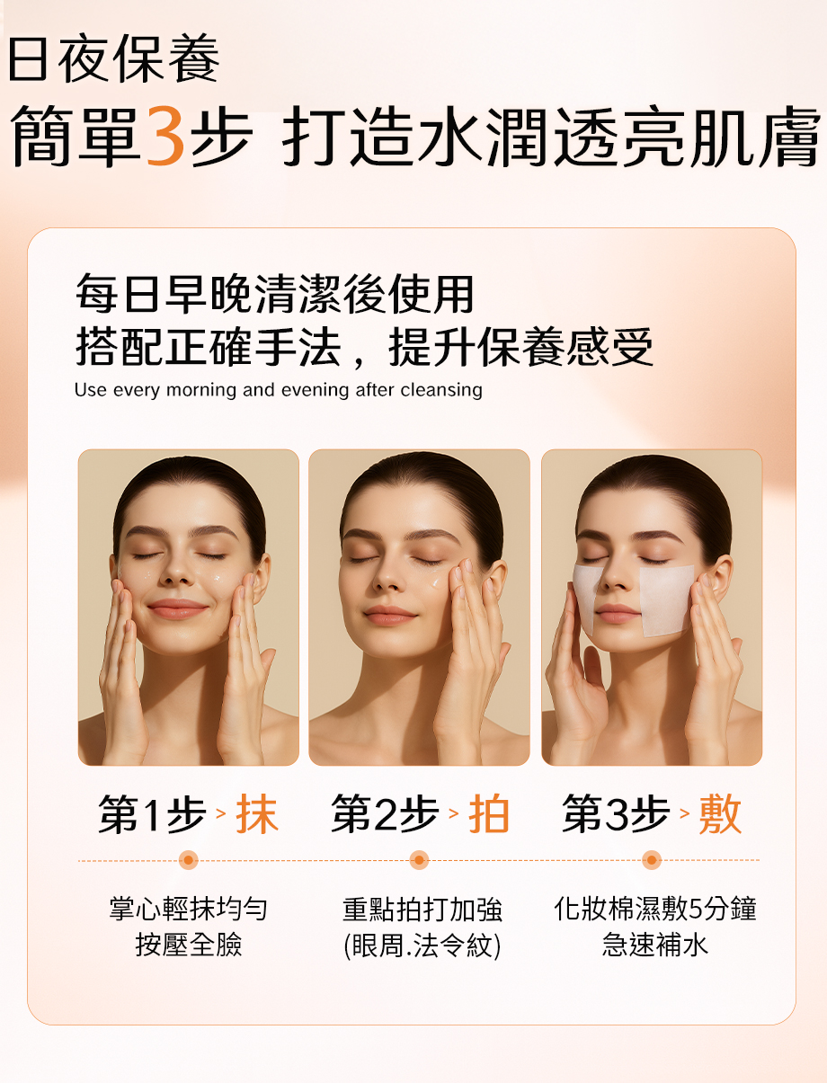 DEAR SECRET_胎盤緊緻青春露_日夜保養簡單3步驟