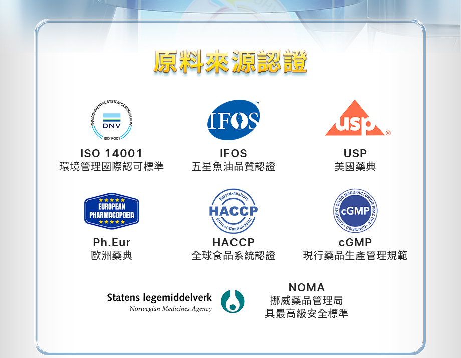 信吉生醫_DHA46 EX_高濃度魚油_92%頂級魚油_原料來源認證