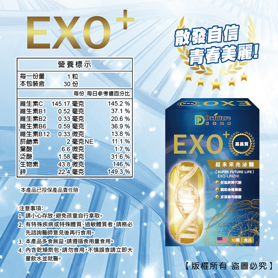 Dr.future 長泰健康_EXO+ 超未來兆泌體_營養標示