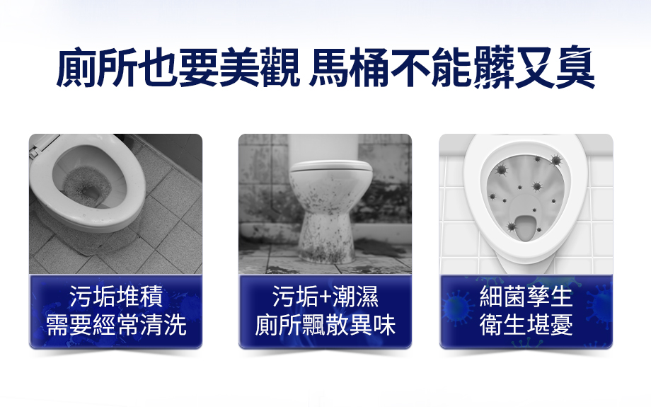 馬桶自動清潔劑 _去汙除臭_馬桶髒亂_廁所異味_細菌孳生